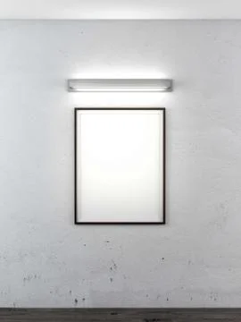 Frame on wall with lamp Stock Illustration