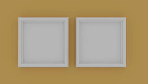 Frame on the wall.3d illustration. Stock Illustration