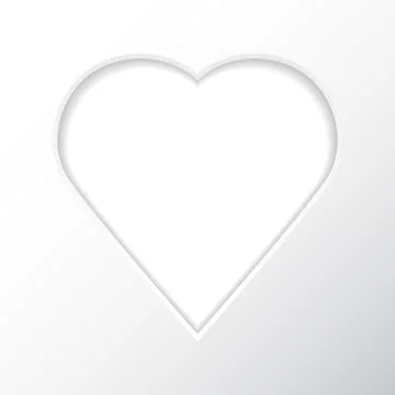 Frame on a white background in the form of a heart for your photos. Stock Illustration
