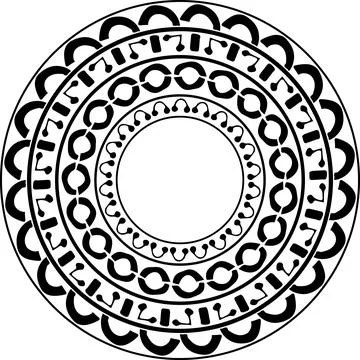 Frame on white background. Vector geometric hand drawn doodle abstract antique Stock Illustration