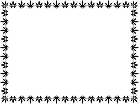 Frame Work Create from Cannabis also known as Marijuana Leaf Silhouette Stock Illustration