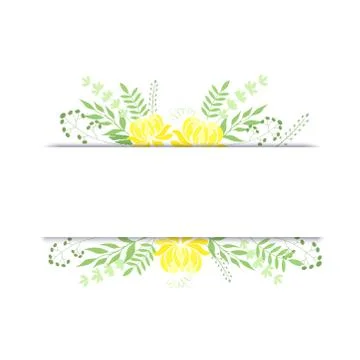 Frame with Yellow peonies Stock Illustration