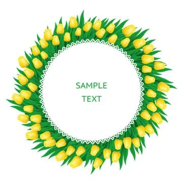 Frame of yellow tulips Stock Illustration
