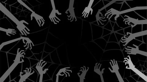 Frame from the zombies hands Illustrazione stock