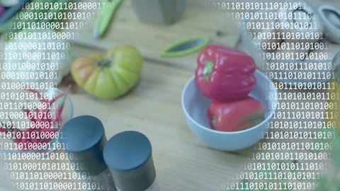 Frame1 starting binary overlay, camera panning, shifting focus, revealing Stock Footage 334768560
