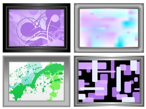 Framed abstract paintings Stock Illustration