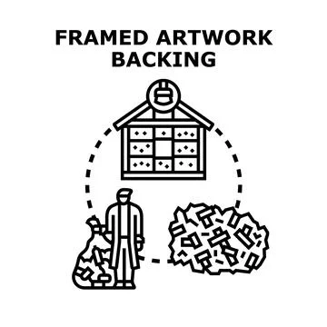 Framed artwork backing concept vector drawing Stock Illustration