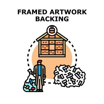 Framed artwork backing concept vector drawing Stock Illustration