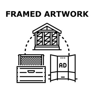 Framed artwork creative concept illustration vector 스톡 일러스트
