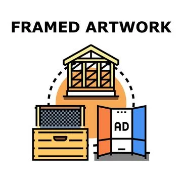 Framed artwork creative concept illustration vector Stock Illustration