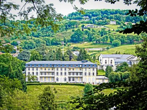 Framed Building in Lourdes Stock Photos