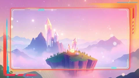 Framed Cartoon landscape Stock Footage 306207102