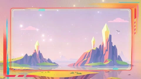 Framed Cartoon Landscape Stock Footage 306207115