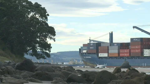 Framed container ship Stock Footage 619022