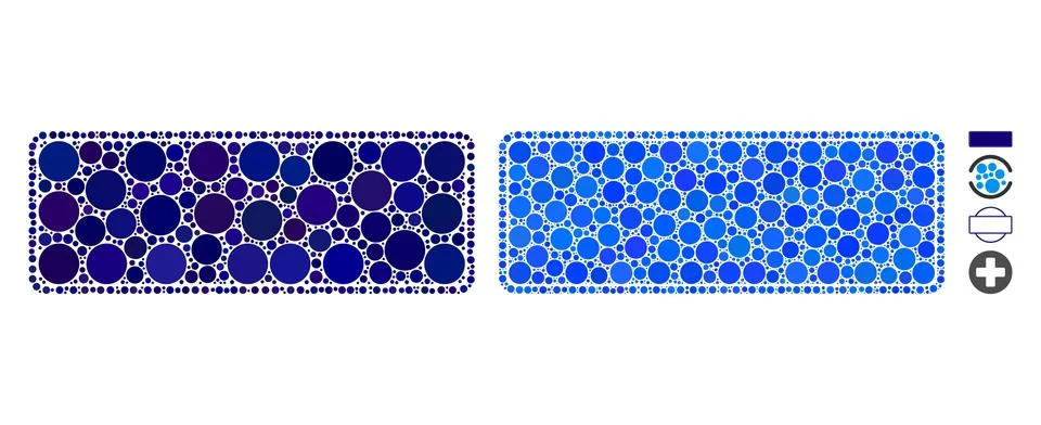 Framed Filled Rounded Rectangle Composition Icon of Circles Stock Illustration