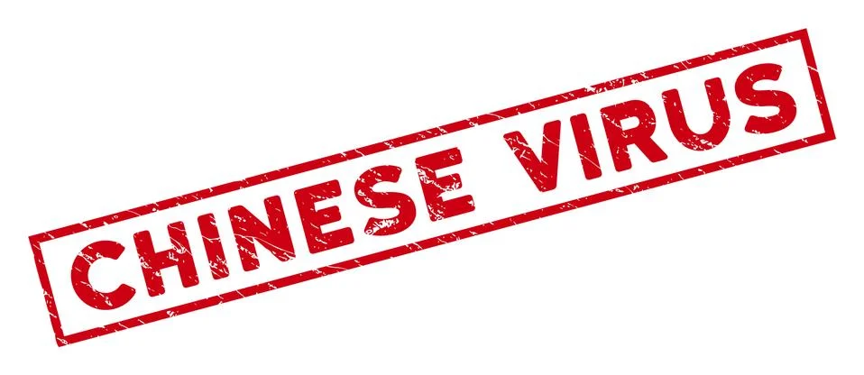 Framed Grunge Chinese Virus Rectangular Watermark Stockillustratie