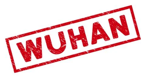 Framed Grunge Wuhan Rectangular Stamp Seal Stockillustratie