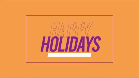 Framed Happy Holiday Text Over Sunny Yellow Gradient Stock Footage 247052860