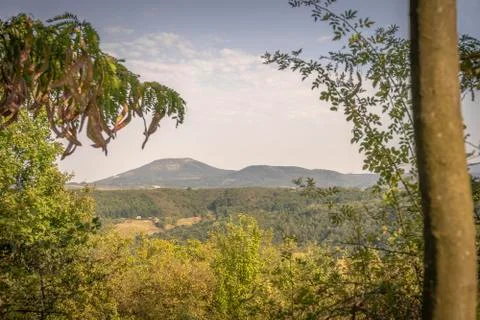 Framed mountain in the background Stock Photos