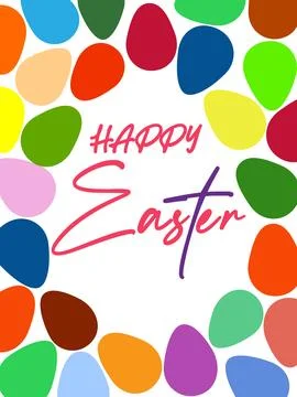 A framed poster with brightly colored Easter eggs. Banner, poster, or greetin Stock Illustration
