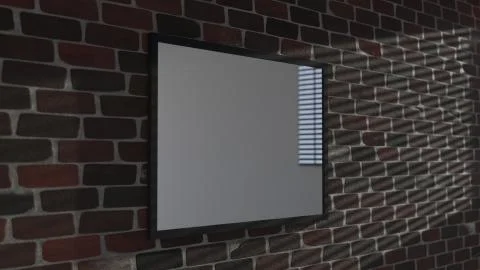 Framed Poster Mockup on a Brick Wall Blind Daylight Shadow A1/A2/A3/A4 Stock-Illustration