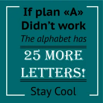 Framed Quote on blue Background - Plan A Stock Illustration