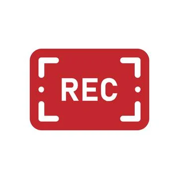 Framed recording sign, currently recording, rec, vector illustration icon Stock Illustration