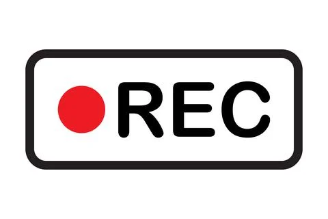 Framed recording sign icon vector currently recording symbol for graphic desi Stock Illustration
