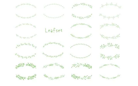 Framed set of semi-circular leaves. Stock Illustration