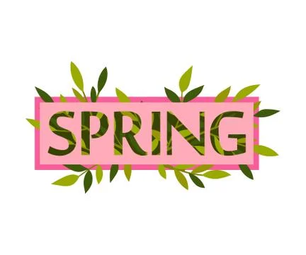 Framed Spring Botanical Composition with Green Bouquet Vector Illustration Illustrazione stock