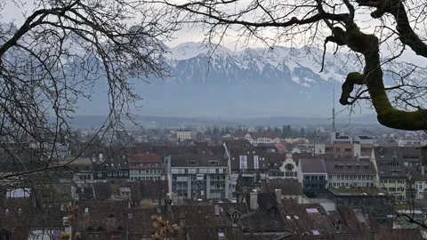 Framed swiss city view Video stock 304267184