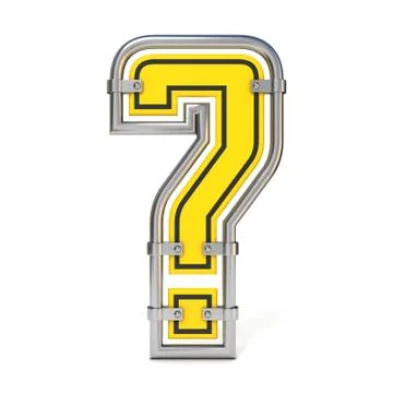 Framed traffic road sign QUESTION MARK 3D Stock Illustration