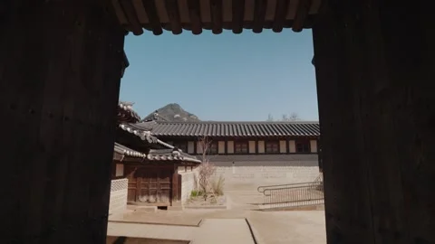 Framed View Through Palace Gate Gyeongbokgung Seoul Korean Architecture Stock-Footage 333892020