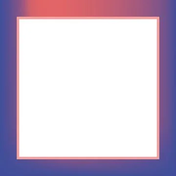 Framed white square panel is filling with pink border over blue coral gradient Stock Illustration