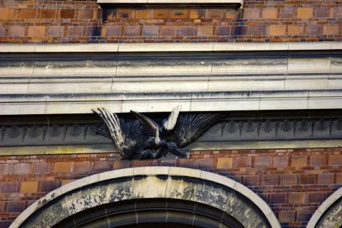 Framed window in medieval and classical architecture Foto stock