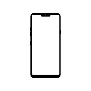 Frameless smartphone mock up with blank screen isolated on white background. Stock Illustration