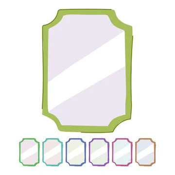Frameless wall mirror vector cartoon graphic Stock Illustration