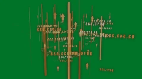 Frames 1-3 spawning bars 3D cluster emerging rotating, visualizing market data Video stock 329548535
