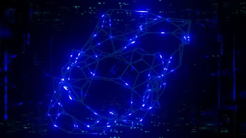 Frames. 3d object or structure rotates and moves inside glass mirror tunnel with 스톡 동영상 172114567