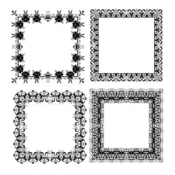 Frames and borders set Stock Illustration
