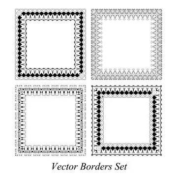 Frames and borders set Illustrazione stock