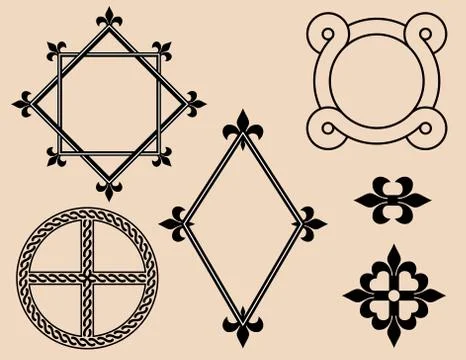 Frames and decorative elements 库存插图