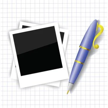 Frames and pen Illustrazione stock