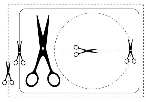 Frames and  scissors. Stock Illustration