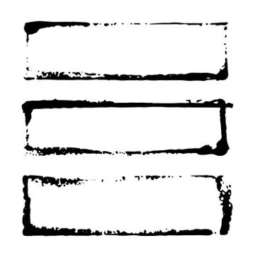 Frames and text boxes, grunge textured hand drawn elements set, vector illust 스톡 일러스트