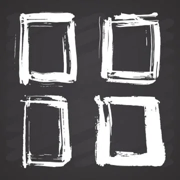 Frames and text boxes, grunge textured hand drawn elements set, vector illust 스톡 일러스트