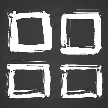 Frames and text boxes, grunge textured hand drawn elements set, vector illust 스톡 일러스트
