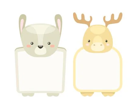 Frames with Animal Heads or Notebook Page for Notes Vector Set Illustrazione stock