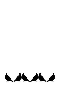 The frames are black on a white background - silhouettes of birds. Pigeons. Stock Illustration