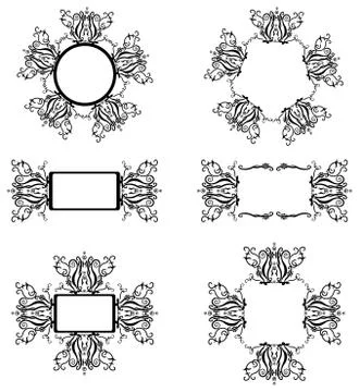 Frames with black pattern 스톡 일러스트